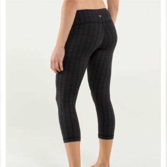 lululemon athletica Pants - Lululemon Wunder Under Crop Ziggy Wee Black/Grey